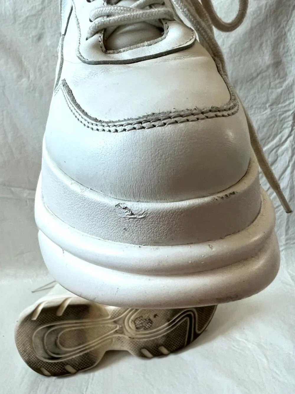 Jeffrey Campbell platform sneakers 8 white leather lace up chunky Most Def 2